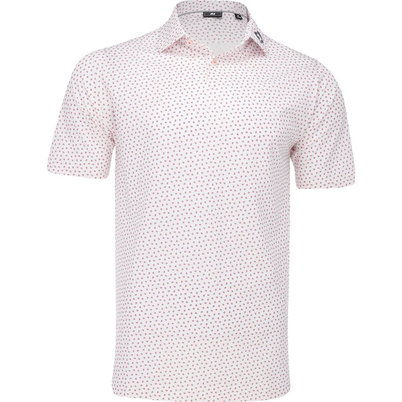 TOUR LOGO Bounce Print Polo|White/Hibiscus/Flint|Medium|Large|X-Large|XX-Large|Small