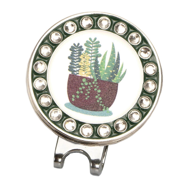 Golf Ball Mark+Golf Hat Clip Magnetic Alloy Marker Golf Accessories Crystal Chic Glinting Design Golf Marker  F
