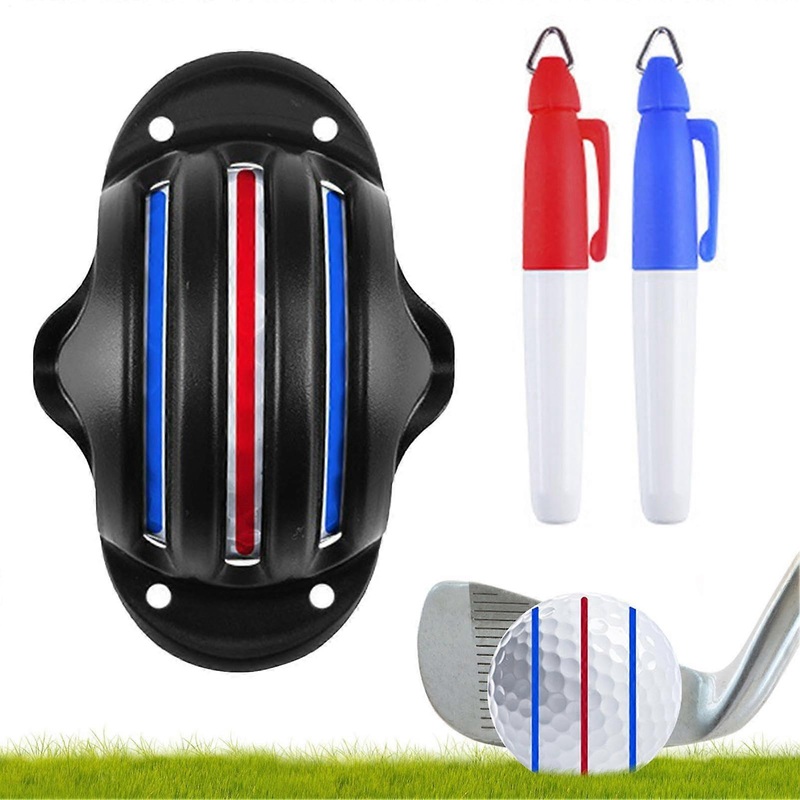 Golf Ball Marker Stencil Golf Alignment Tool Gollf Accessories Ball Marking Device Two Pens Visual Aiming Aid