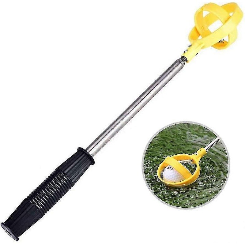 Golf Ball With Automatic Locking Scoop Golf Accessories Comfortable Hand Grip And 8 Sections Telescopic Stainless Golf Ball Picker Tool Gift For Golfe