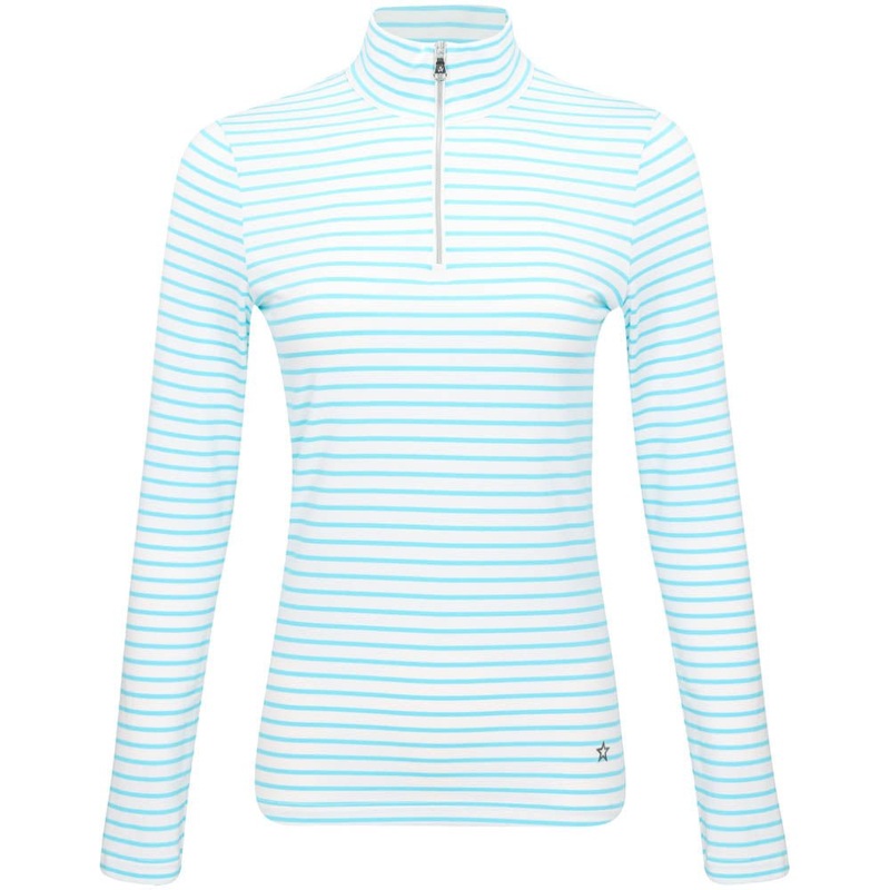 Women’s The Gemma Striped Long Sleeve 1/4 Zip Mock Neck Top
