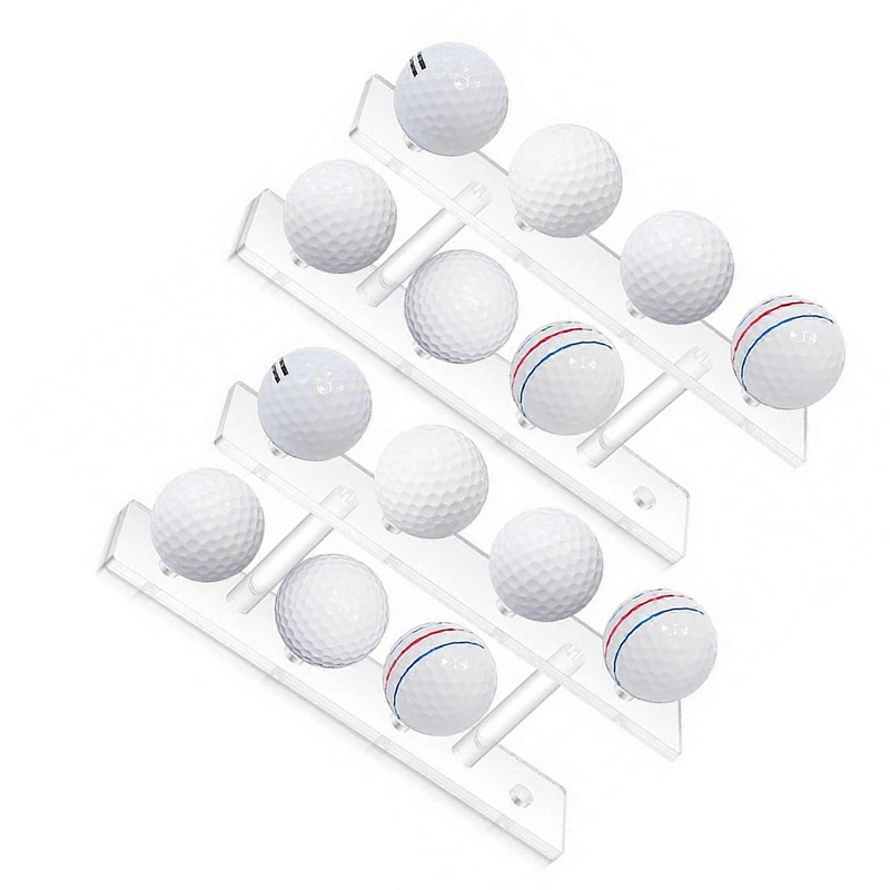 2Pcs Professional Golf Ball Organizer Acrylic Display Rack 8 Ball Storage Double Layer Golf Ball Display Stand Easy Use Multicolor