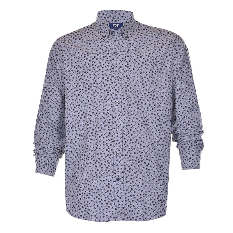 CUTTER & BUCK Anchor Oxford Tossed Print Men’s Longsleeve Shirt (Black)