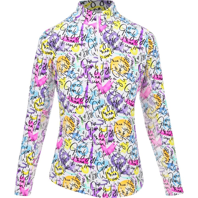 Women’s Angie Print Mock Long Sleeve Zip Top