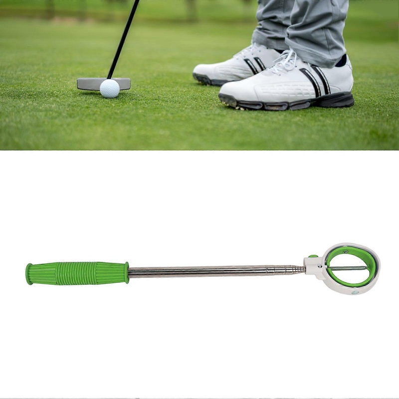 Golf Ball Retriever Telescopic Ball Picker Stainless Steel 8 Sections Golf Ball Grabber Golf Accessories Green White