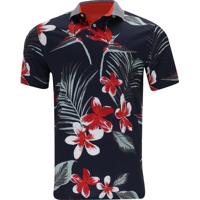 MATTR Luau Polo|Deep Navy/Red Fire|Medium|Large|X-Large|XX-Large