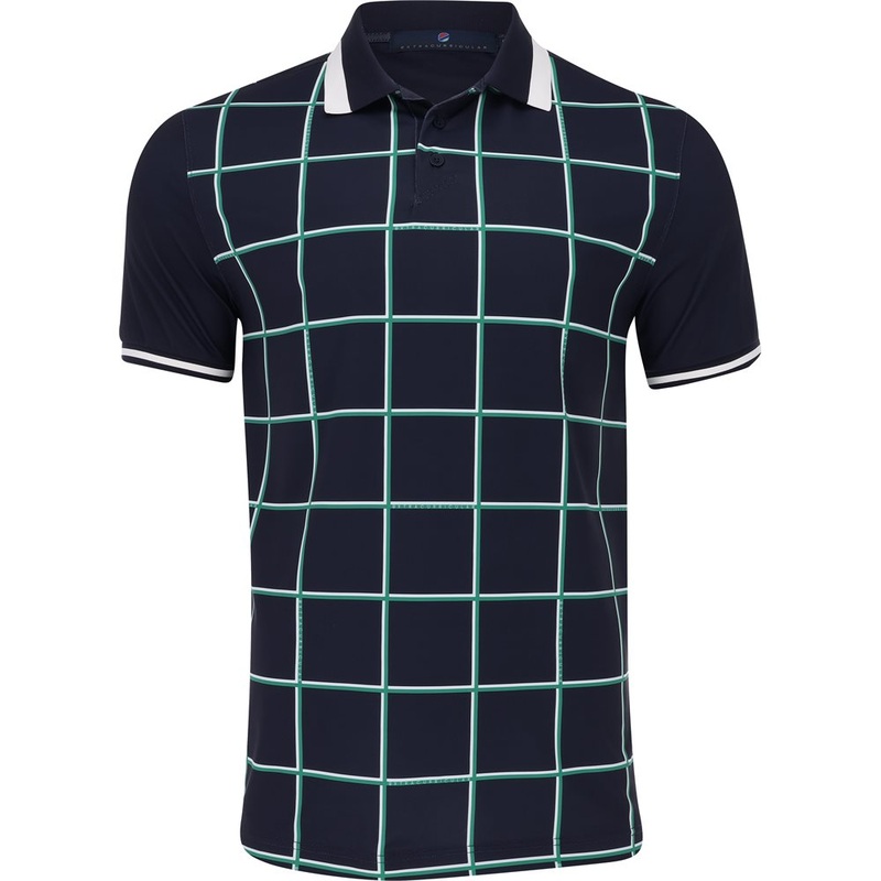 Platt Polo|Navy Blazer Grid|Bright White Grid|Medium|Large|X-Large|XX-Large|Small