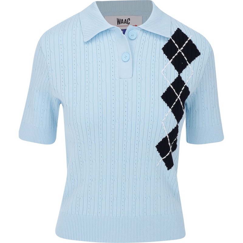 Women’s Argyle Cable Short Sleeve Sweater