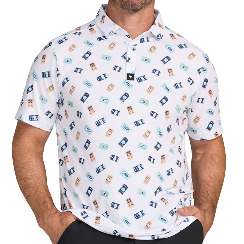 Crushable Polo|White Multi|Small|Medium|Large|X-Large|XX-Large