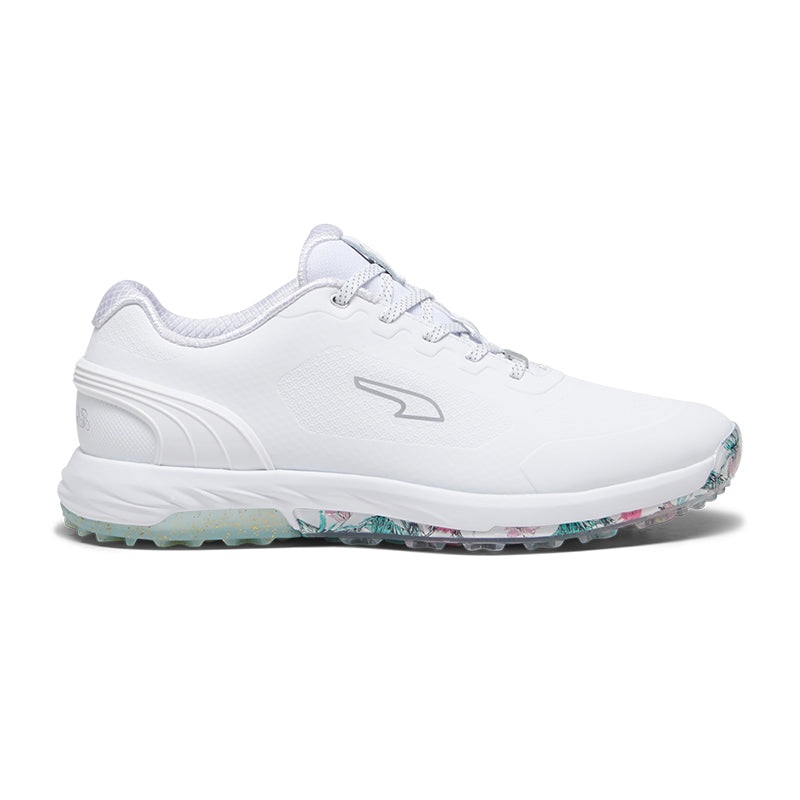 PUMA ALPHACAT Nitro Lace Men’s Spikeless Shoes (White/Green/Pink)