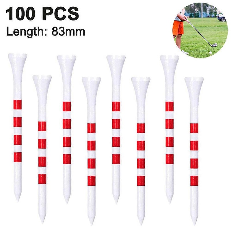 100 pcs Golf Tees, Reduce Friction & Side Spin, Stable & Durable Natural Biodegradable Professional Golf Tees