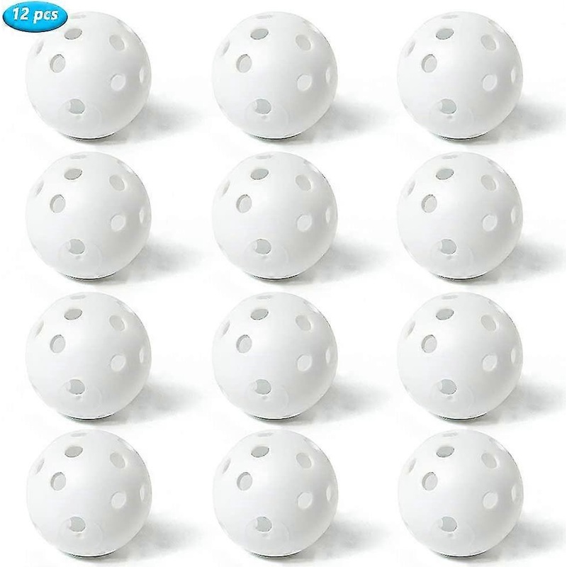 12pcs 72mm Practice Golf Balls Flight Golf Balls Hollow Plastic Golf Training Balls Airflow Golf Balls For Swing Practice