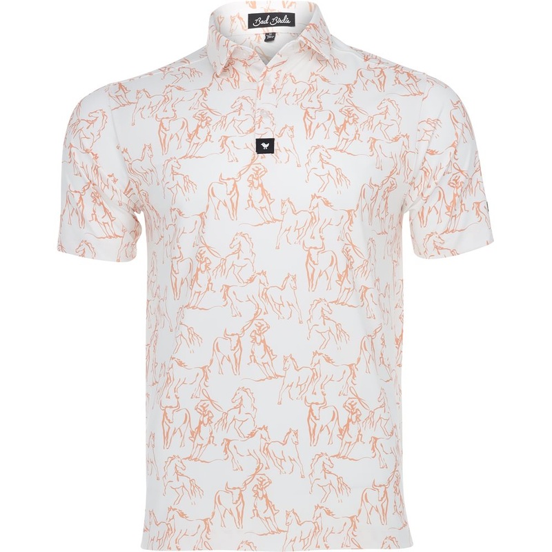 Core HW Polo|White/Orange Horses|Medium|Large|X-Large|XX-Large
