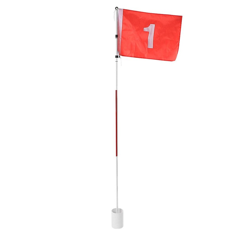 3 Sections 3Sections Golf Flagpole Removable Metal Bar Hole Cup Golf Course Set Nylon Flag