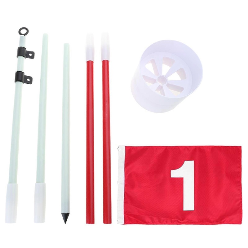Portable Golfs Flagstick Golfs Hole Cup Nylon Golfs Flags Golfs Putting Green Flags and Hole Cup Putting Green Flags for Yard