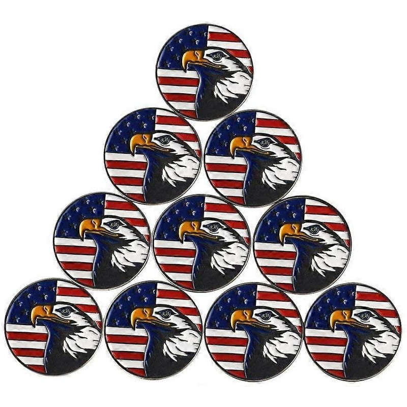 Sunrain Lot of 10 Golf Ball Markers Assorted Patterns – Soft Enamel Technique
