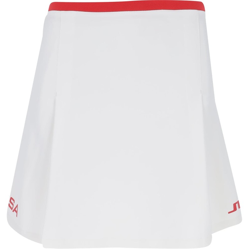 Women’s Elle Pleated Skirt|White|Flame Scarlet|X-Small|Small|Medium|Large