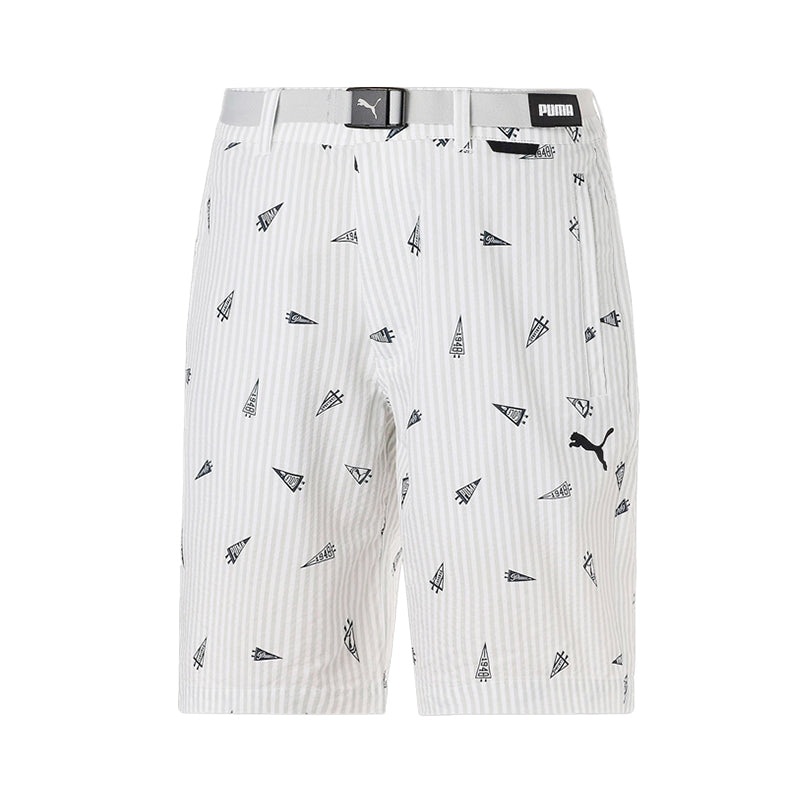 PUMA Flag Printed Seersucker Men’s Shorts (Light Grey)