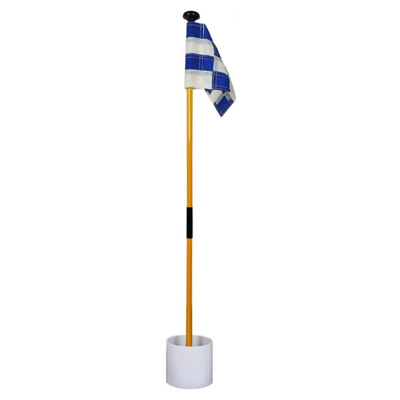 Golf Flagstick Mini, Putting Green Flag for Yard, Double-Sided Colorful Golf Flags, Golf Pin Flag Hole Cup Set, Portable  White blue