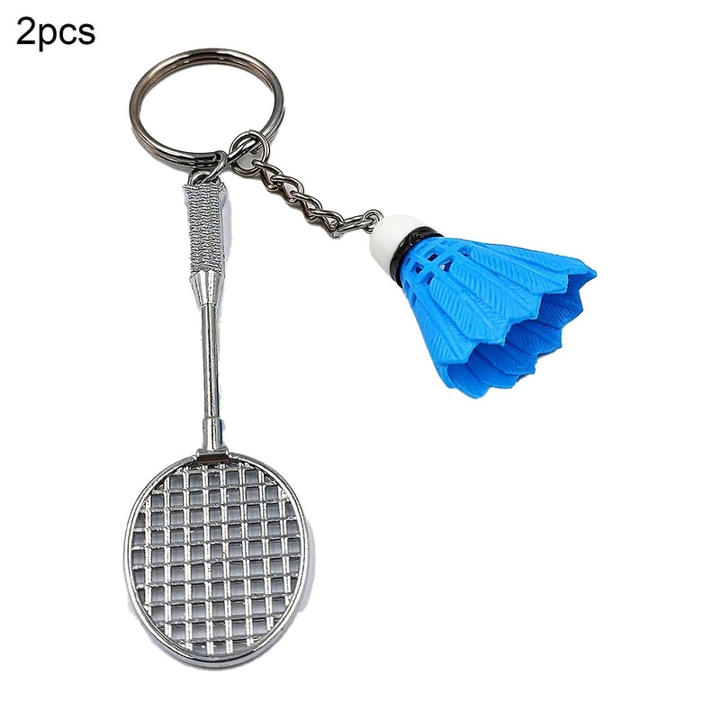 2pcs Key Rings Badminton Pendant Decorations Three-dimensional Keychain For Souvenir Prizes