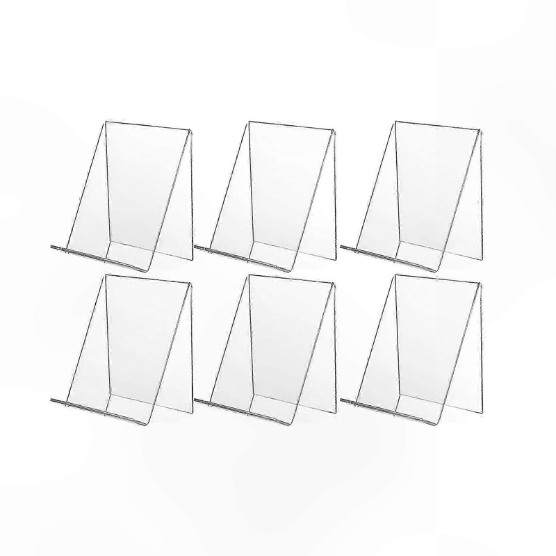 Clear Acrylic Display Stands for Books, Pictures, and Jewelry – 6 Pack Holder Set