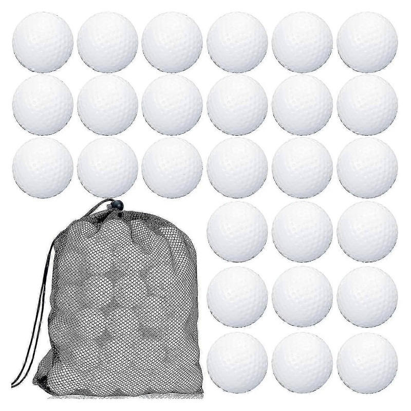 100Pcs Hollow Golf Practice Balls with Mesh Storage Bag for Training