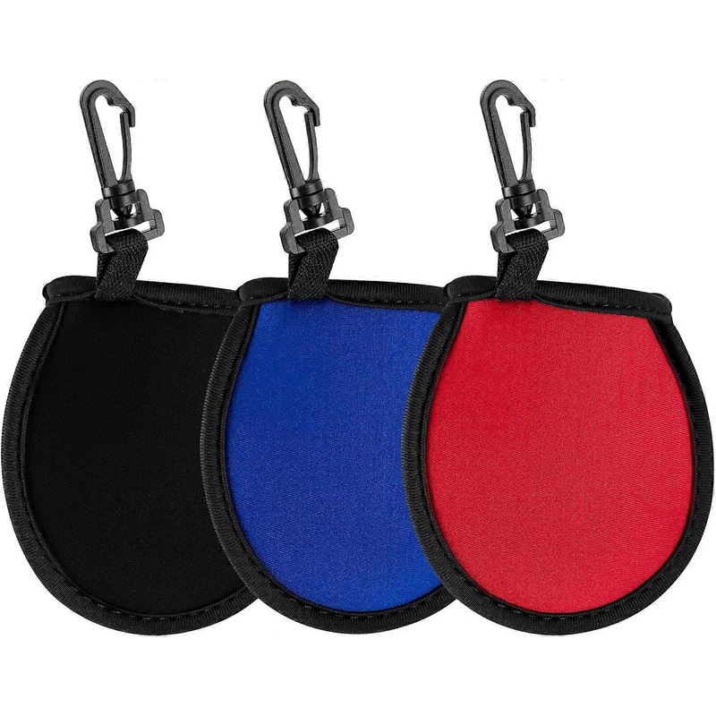 Golf Ball Washer Pocket Pouch 3Pcs Golf Ball Cleaner Pouch  Pocket Ball Washer Gifts with Clip Golf Ball Cleaner Bag