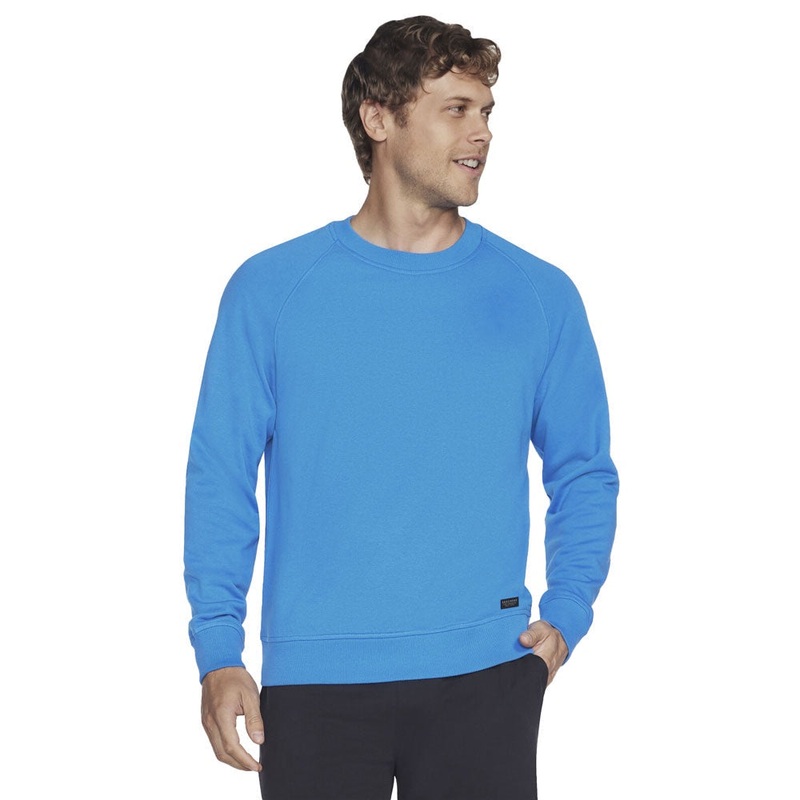 Skechers Mens Classic Crew|Strong Blue|Light Heather Grey|Small|Medium|Large|X Large|2X Large