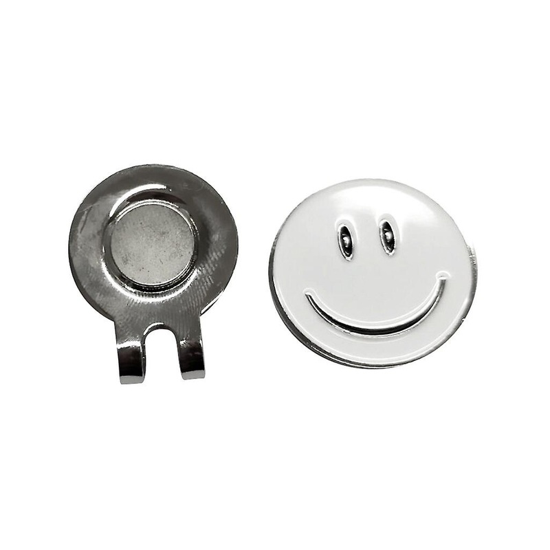 Cute Smile Face Pattern Golf Ball Marker With Magnetic Clip