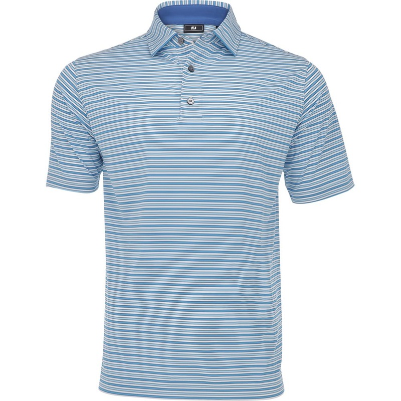 Multi Stripe Lisle Self Collar Polo