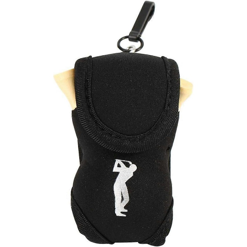 Black Golf Ball Cover, Golf Tee Bag, Golf Ball and Tee Drinking Bag with 2 Golf Balls and 4 Golf Tees (Random Colors), Golf Accessories Set for Golf L
