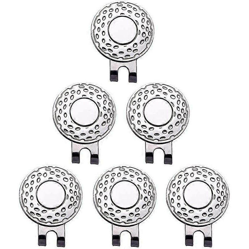 Magnetic Golf Cap Clip Golf Aim Marker Professional Golf Training Aids, 6 Pieces