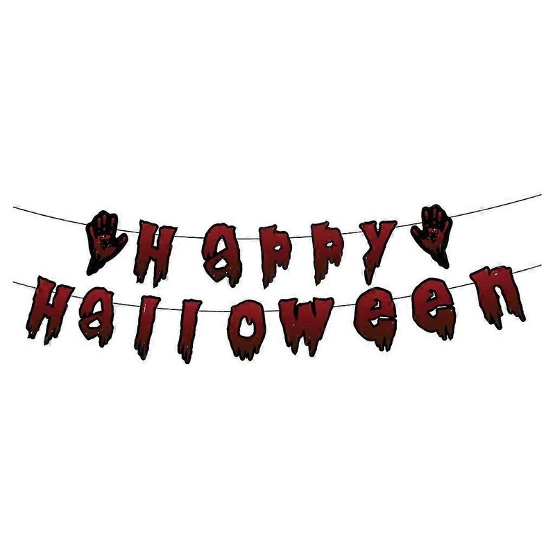 1Set Halloween Hanging Banner Decorative Charm Pull Flag Decoration for Indoor Outdoor Garden Yard D