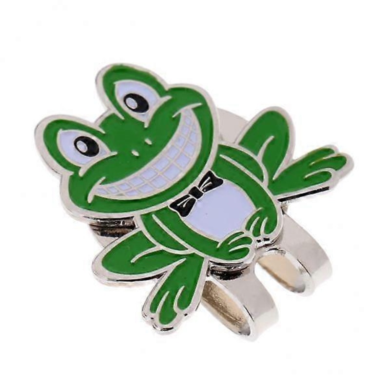 5x New Alloy Green Frog Golf Ball Marker with Golf Hat Clip