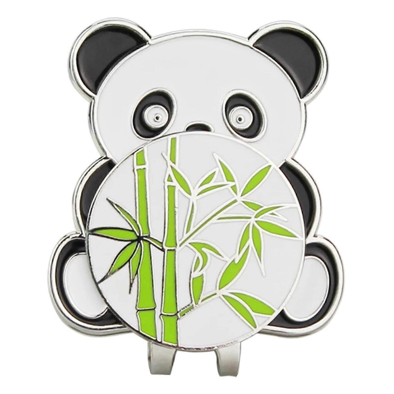 China Panda Style Golf Ball Marker for w Magnetic Golf Hat Clip Golf Cap Clips Alloy Professional Ball Mark Training Aid