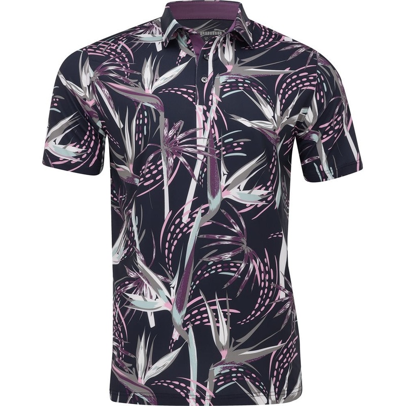 MATTR Birds of Paradise Polo|Deep Navy/Crushed Berry|White Glow/Pink Icing|Small|Medium|Large|X-Large