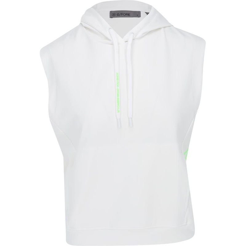 Women’s Double Knit Brushed Back Cropped Sleeveless Hoodie