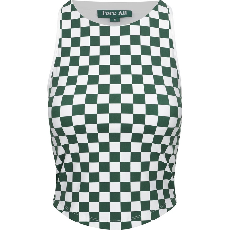Women’s Lillee Tank|Green Checkered|Medium
