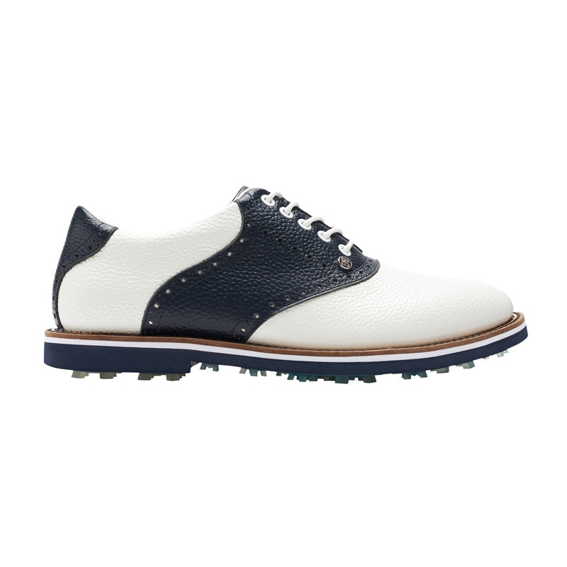 GFORE Saddle Gallivanter Wide Men’s Spikeless Shoes (White/Navy)