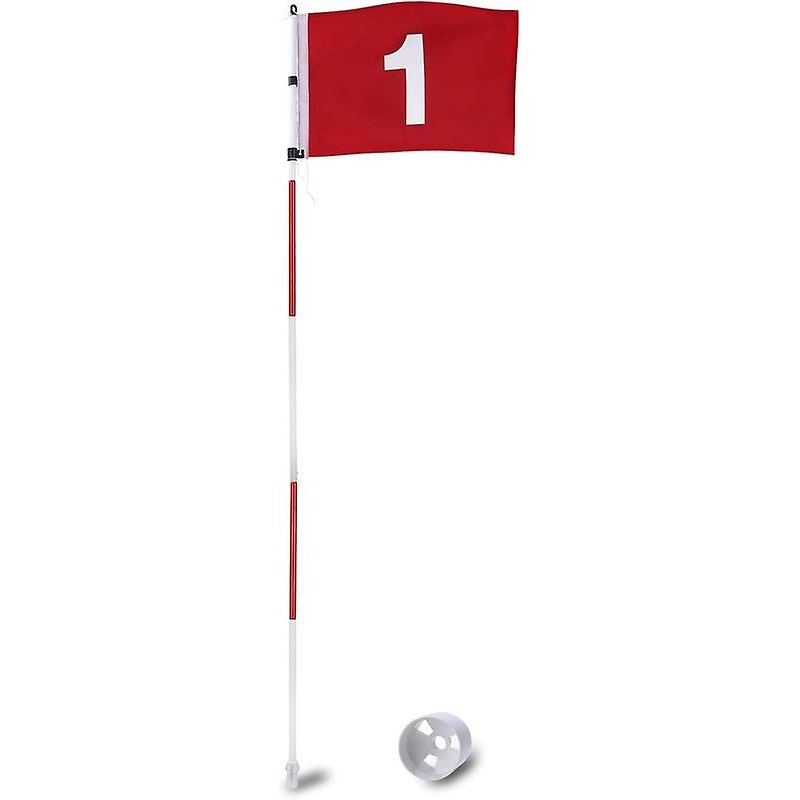 Golf Pin Flags Pro, Practice Putting Green Flagstick Hole Cup Set, Golf Flag Stick For Driving Range | Backyard | Indoor | Outdoor, Red Flag Numbered
