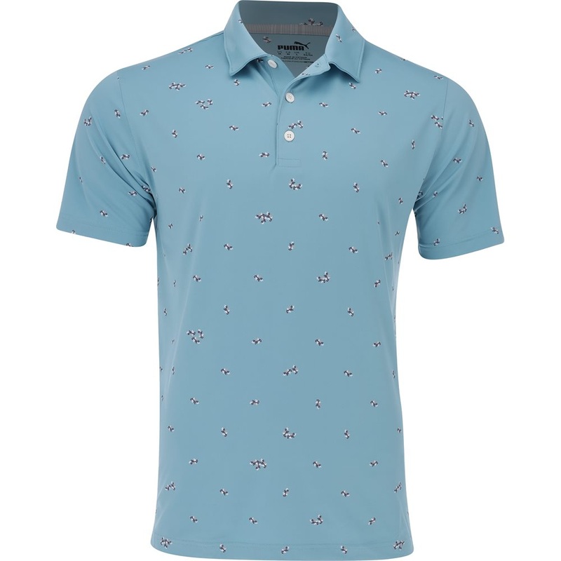 MATTR Foliage Golf Polo|Dusty Aqua/Purple Charcoal|Bright White/Dusty Aqua|Small|XX-Large