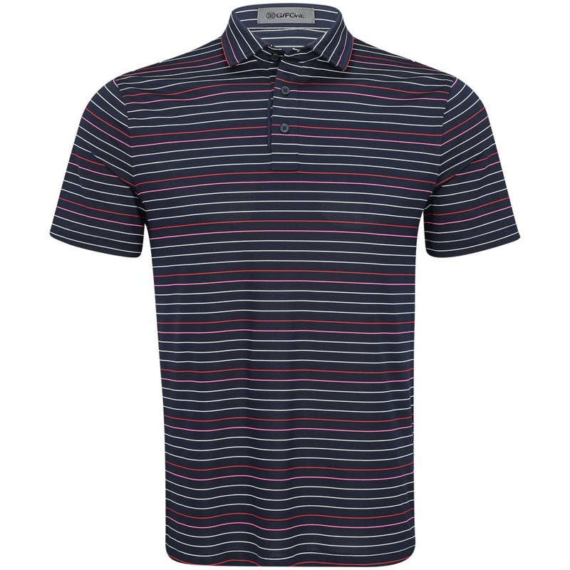 Multi Stripe Tech Piqu Polo|Twilight/Lava|Small|Medium|Large|X-Large|XX-Large