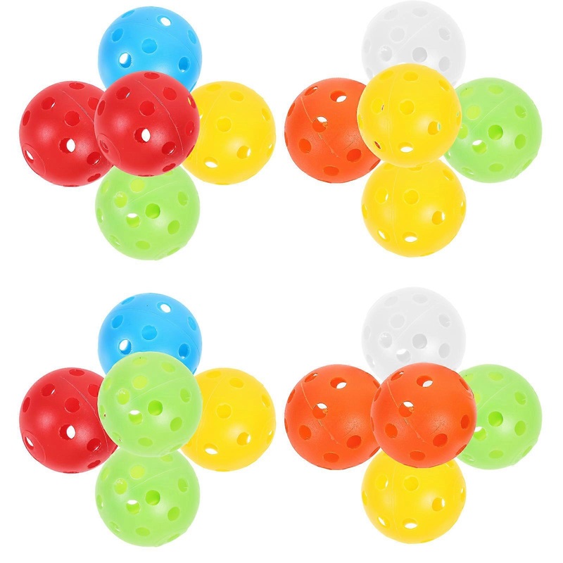 Perforated Balls Plastic Practice Golf Balls Round Shape Tennis Practice Sports Equipment 20Pcs