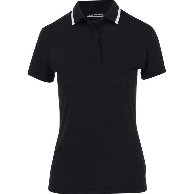 Women’s Cecile Jacquard Polo|Black|X-Small