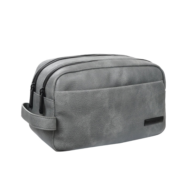 CUTTER & BUCK Double Zip PU Pouch (Grey)