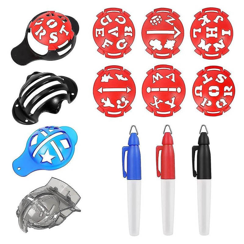 Golf Ball Marker,color Line Markers , Triple Plastic Golf Ball Marking Alignment Tool Kit,red