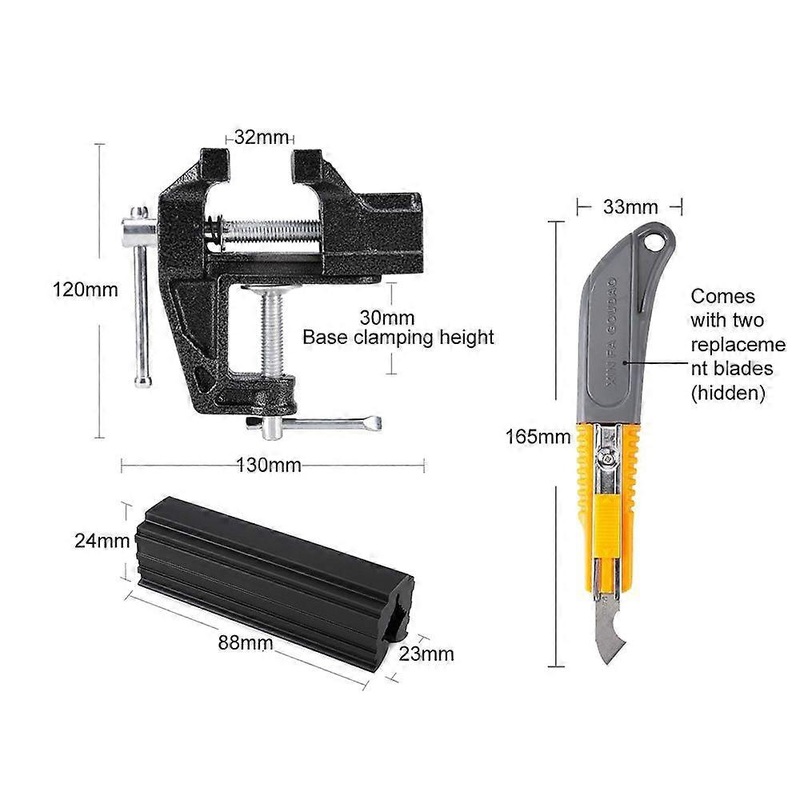 Golf Grip Replacement Tool Set 4pcs Golf Grip Replacement Bench Clamp Rubber Clamp Double-Sided Tape Removal Hook Cutter Kit Golf Maintenance Accessor