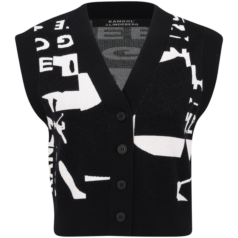 Women’s Jackie Jacquard Vest|JL Kangol Black White M|X-Small|Small|Medium|Large|X-Large