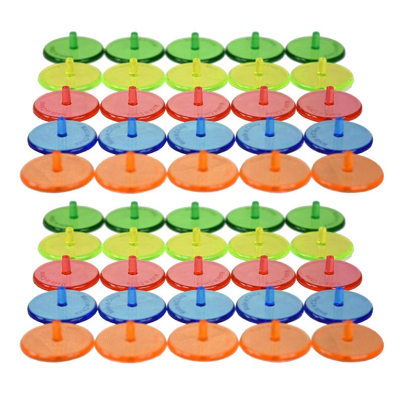 50Pcs Golf Balls Mark Position Markers Diameter 24mm Clear Plastic Flat Golf Balls Markers For Men Women Golf Games