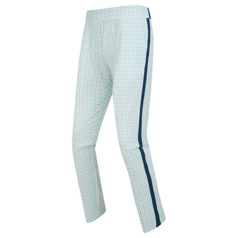 FOOTJOY Gingham Lightweight Women’s Cropped Pants (Lava/Mint)